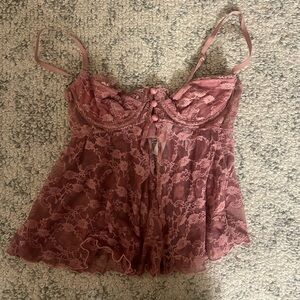 Lace Pink Lingerie Top